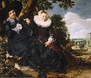 Frans Hals Marriage Portrait of Isaac Massa en Beatrix van der Laen oil on canvas